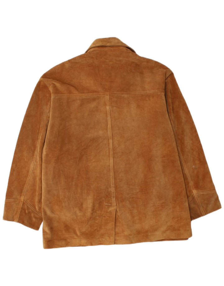Jaqueta masculina vintage de camurça IT 50 grande couro bege