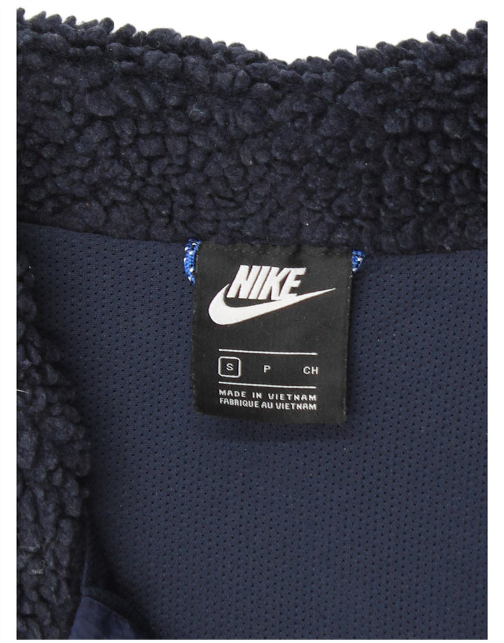 NIKE Masculino Fleece Gilet UK 36 Pequeno Azul Marinho Colourblock Poliéster Esportes