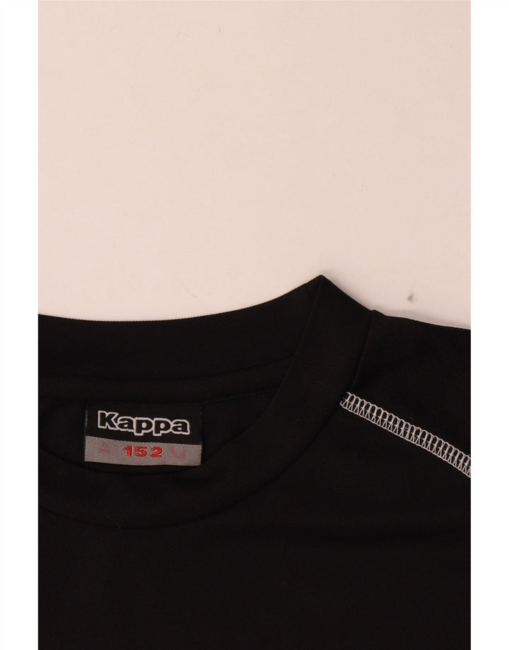 Top Kappa Boys Graphic T-Shirt 11-12 Anos Preto Poliéster