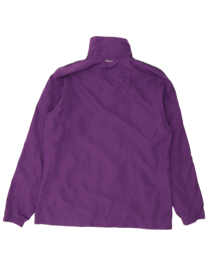 Adidas Womens Climalite Tracksuit Top Jacket UK 12 Médio Roxo Poliéster