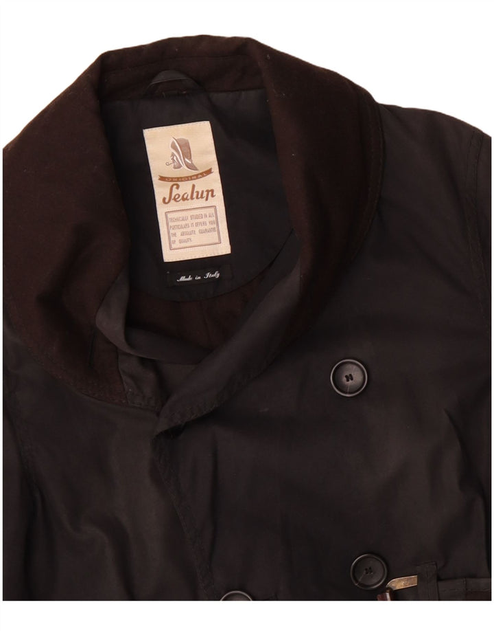 Casaco masculino Sealup com peito duplo Reino Unido 38 algodão preto médio