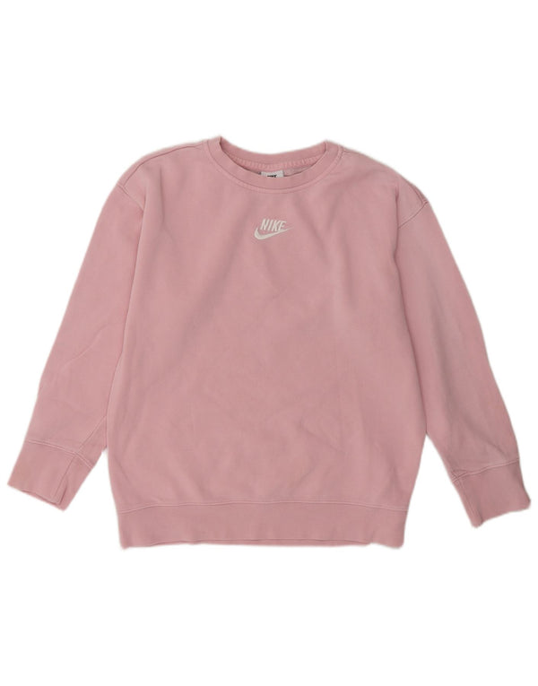Moletom Nike Girls Jumper 12-13 anos grande algodão rosa