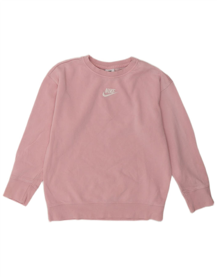 Moletom Nike Girls Jumper 12-13 anos grande algodão rosa