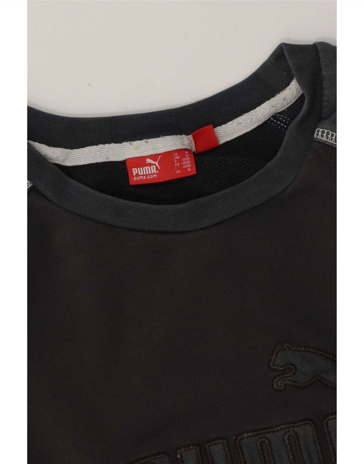 Puma masculino gráfico moletom jumper médio azul marinho colorblock