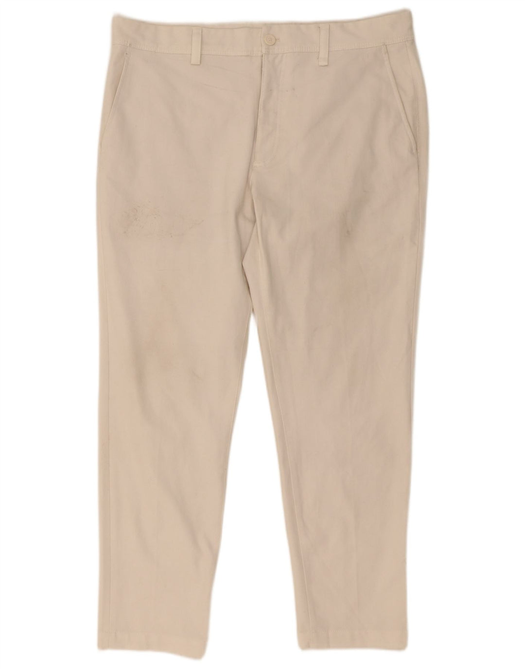 Zara Mens Slim Chino Calças EU 44 Grande W34 L30 Poliéster Branco
