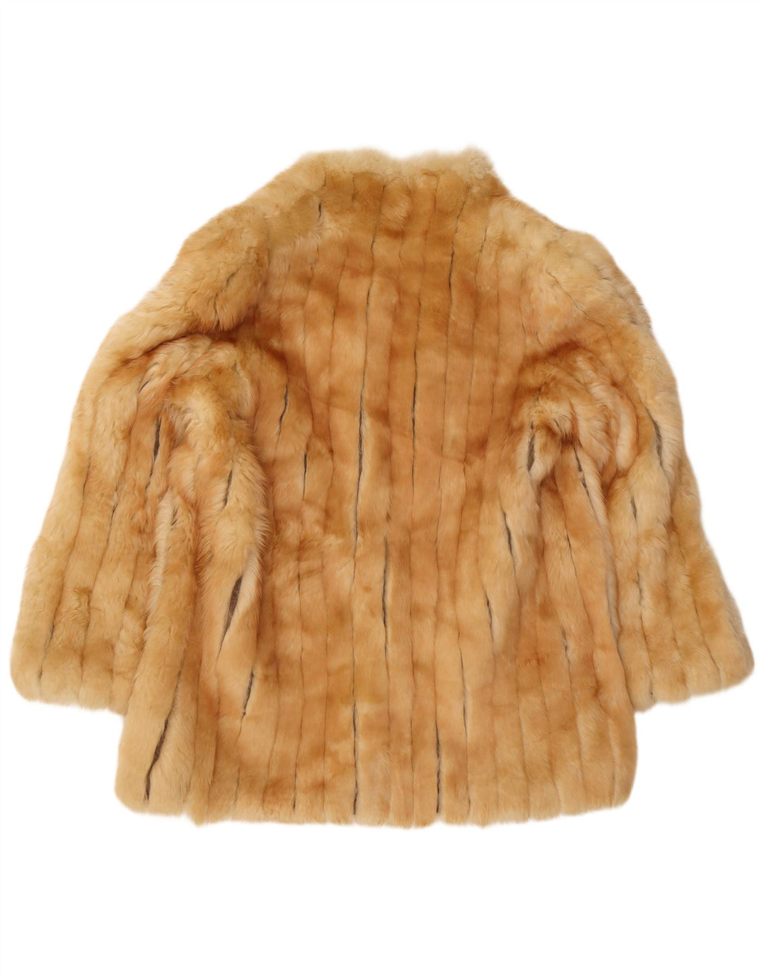 Sobretudo feminino vintage de pele sintética Reino Unido 14 médio bege clássico