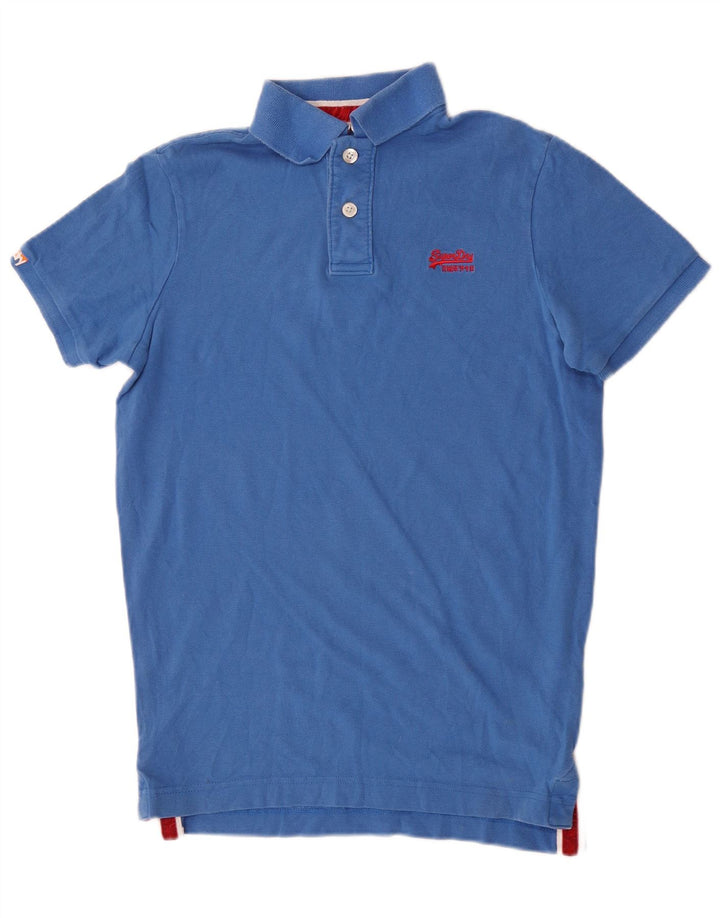 Camisa polo masculina Superdry Rugby médio azul algodão