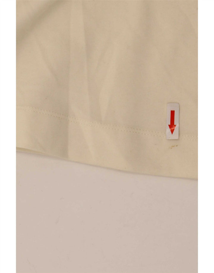 Zara blusa feminina manga 3/4 oversized top Reino Unido 16 grande bege