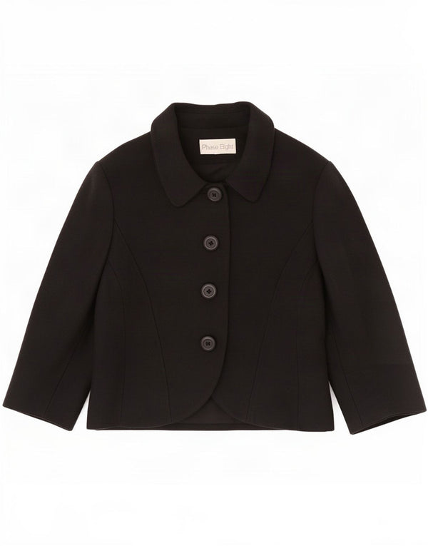 Fase Oito Jaqueta Blazer Feminina Manga 3/4 4 Botões Reino Unido 10 Pequena Preta
