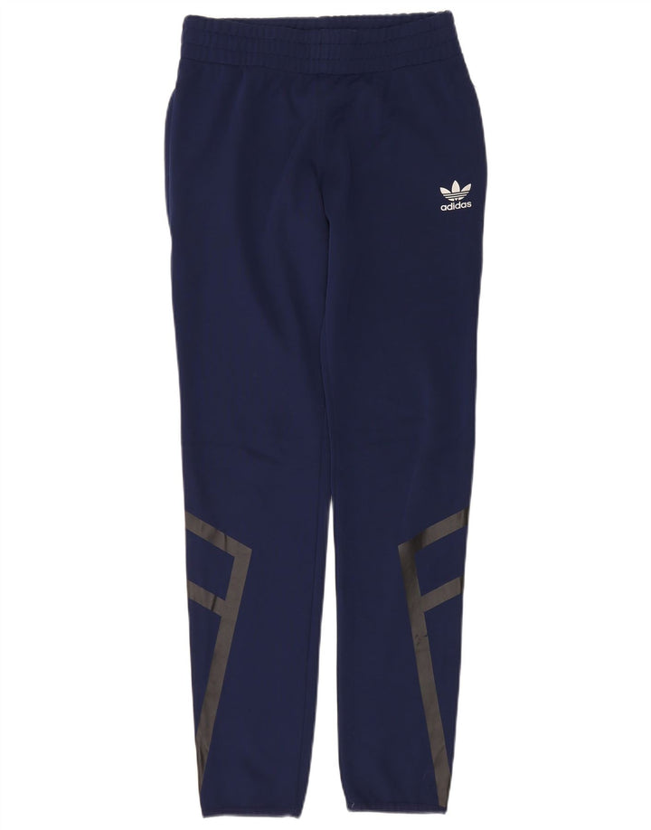 Calça de treino masculina Adidas Graphic pequena azul marinho poliéster