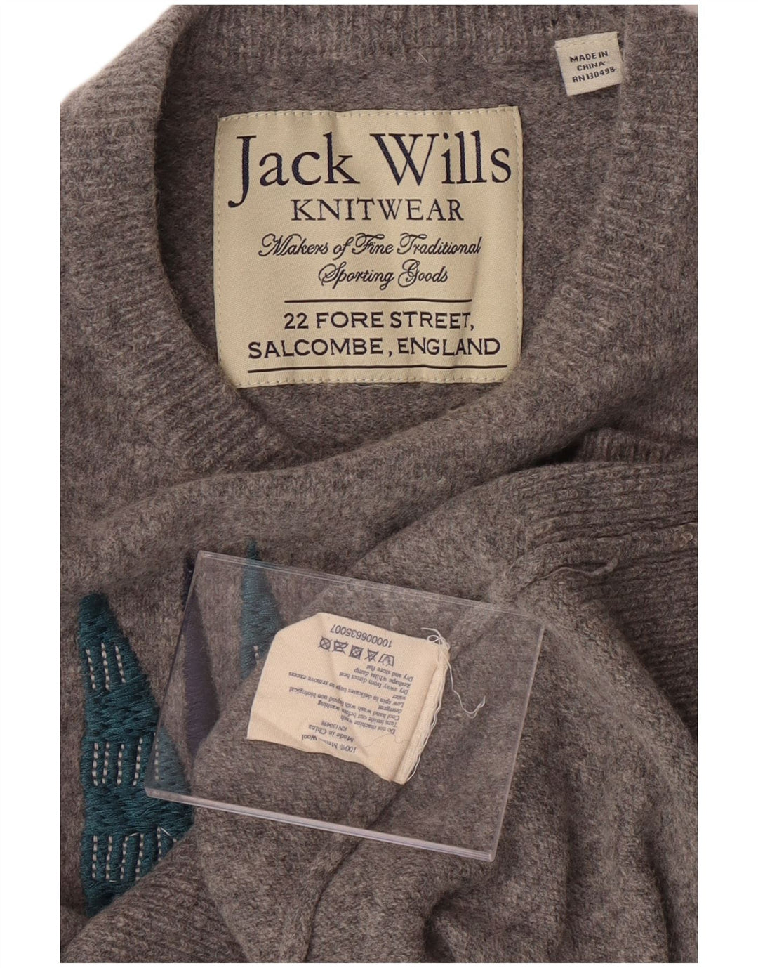Suéter feminino com gola redonda JACK WILLS 13-14 anos cinza