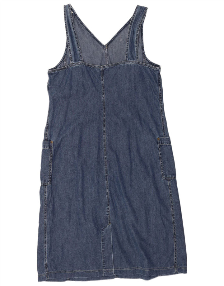 Vestido feminino Marks & Spencer St. Michael Denim Dungaree Reino Unido 16 grande azul