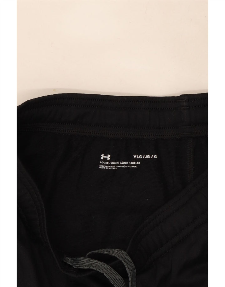 Calça de treino gráfica Under Armour Boys 11-12 anos grande preta