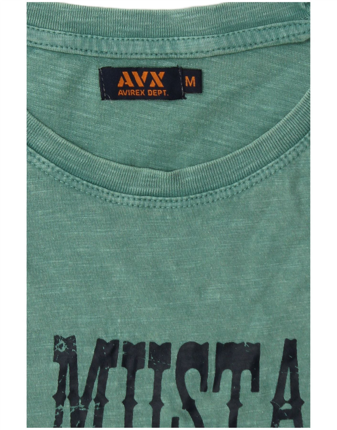 Avirex Camiseta masculina gráfica Top de algodão verde médio