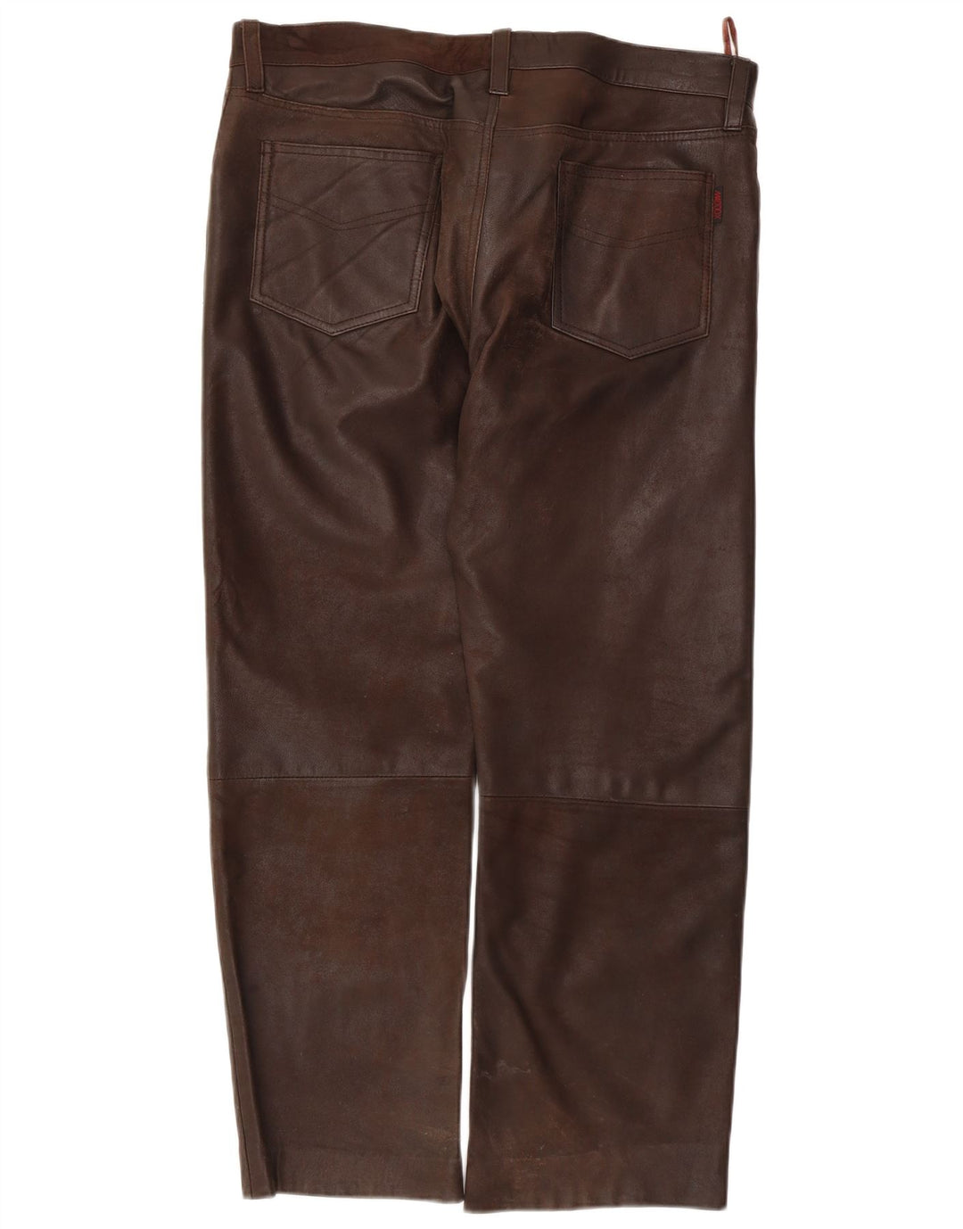 Calça masculina de couro Maddox W36 L28 couro marrom