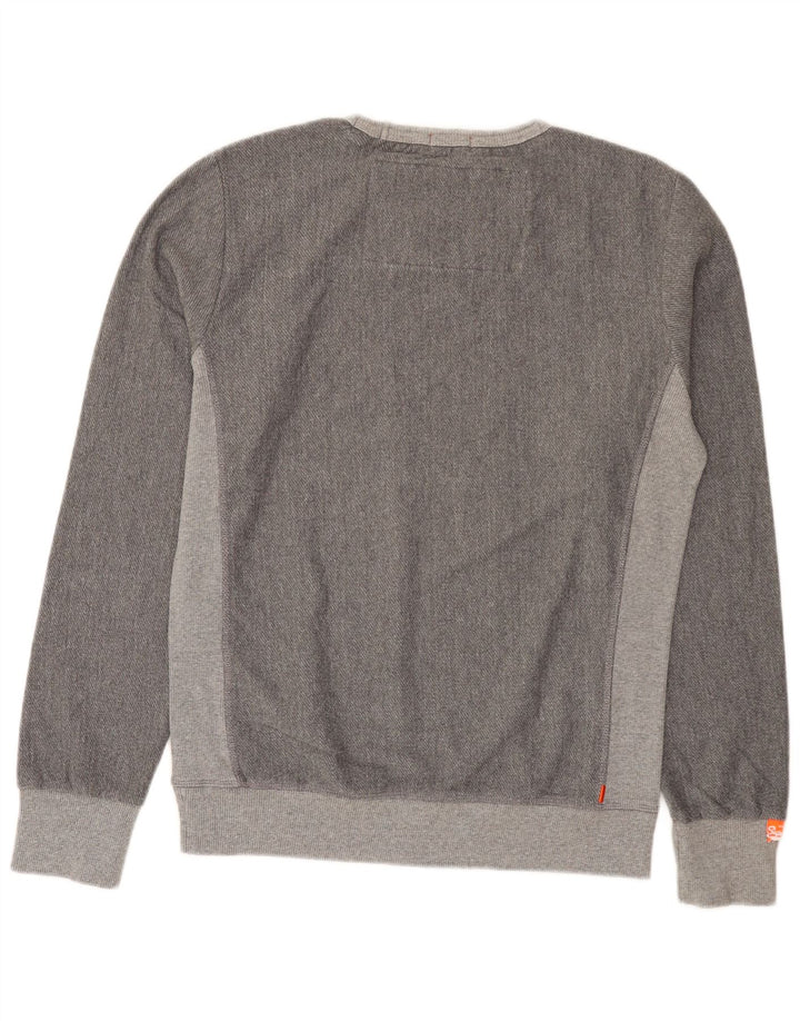 Superdry moletom masculino jumper médio cinza colorblock poliéster