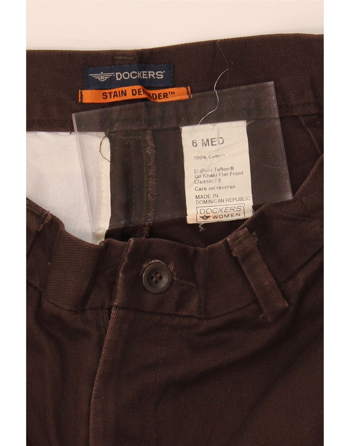 DOCKERS Womens Straight Chino Trousers US 6 Medium W28 L29 Brown Cotton Vintage Dockers and Second-Hand Dockers from Messina Hembry 