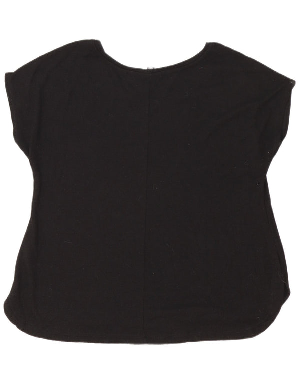 Camiseta feminina Marks & Spencer Autograph Oversized Top Reino Unido 16 Grande Preto