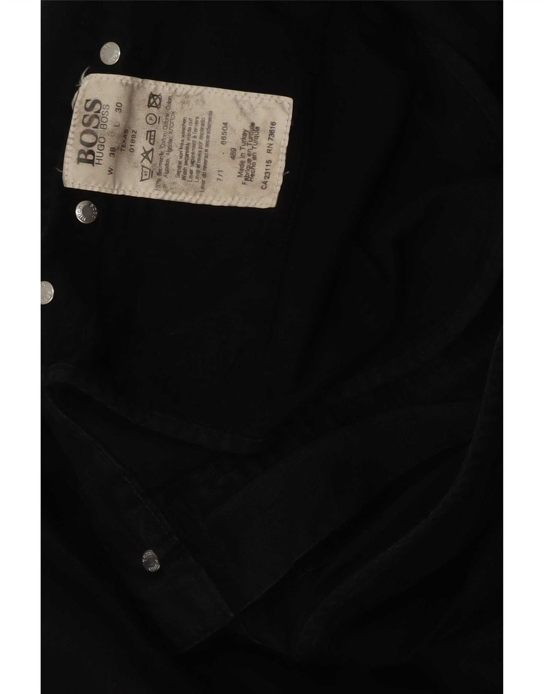 Hugo Boss Mens Straight Jeans W38 L30 Algodão Preto