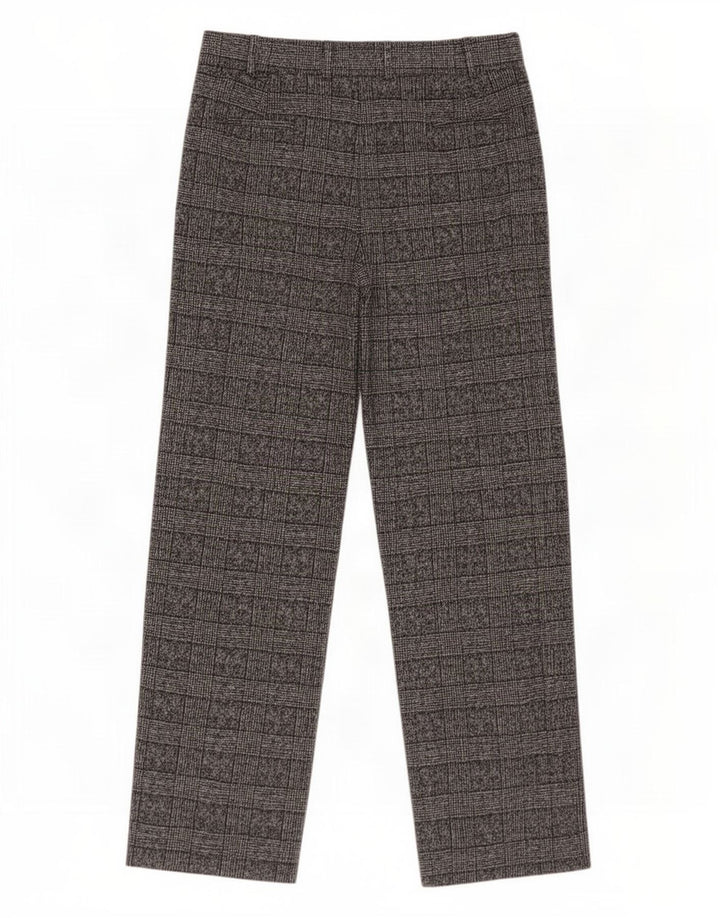 Calça feminina Marks & Spencer UK 14 grande W34 L32 cinza xadrez