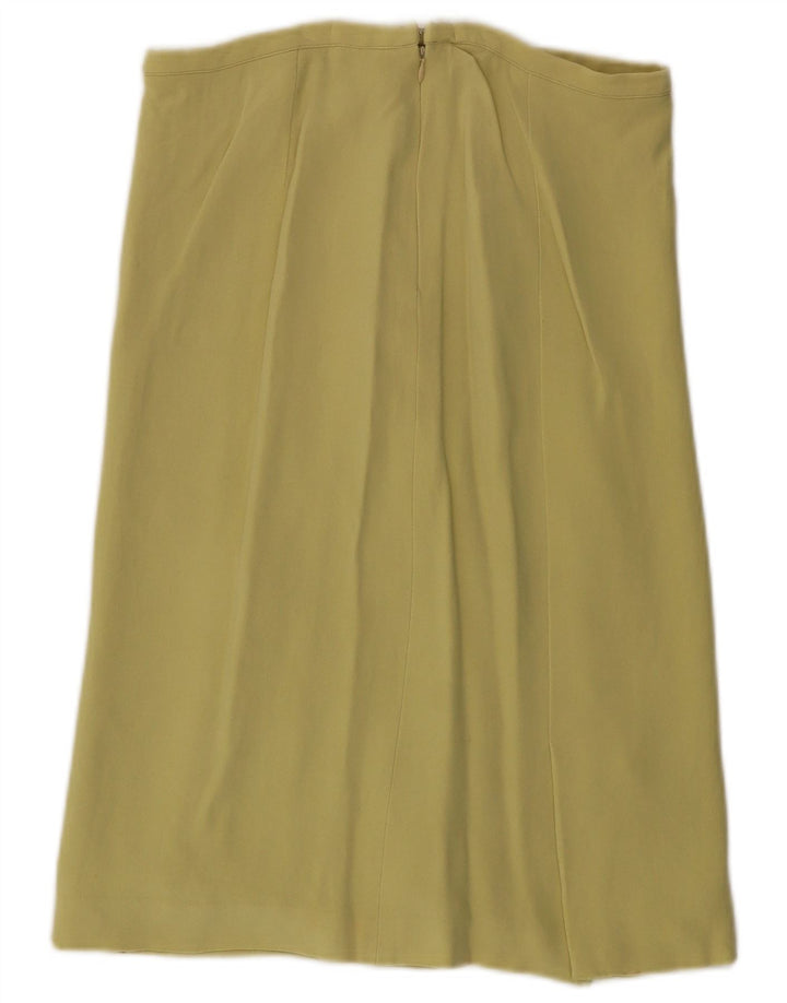 Saia reta feminina VALENTINO UK 14 médio W30 amarelo