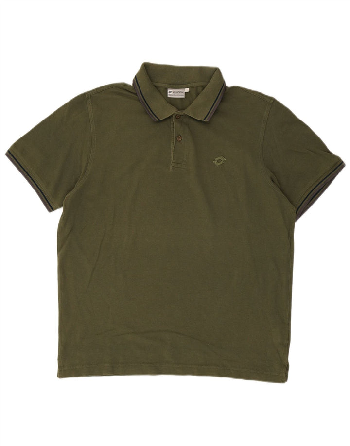 Camisa polo masculina LOTTO IT 50 algodão cáqui médio