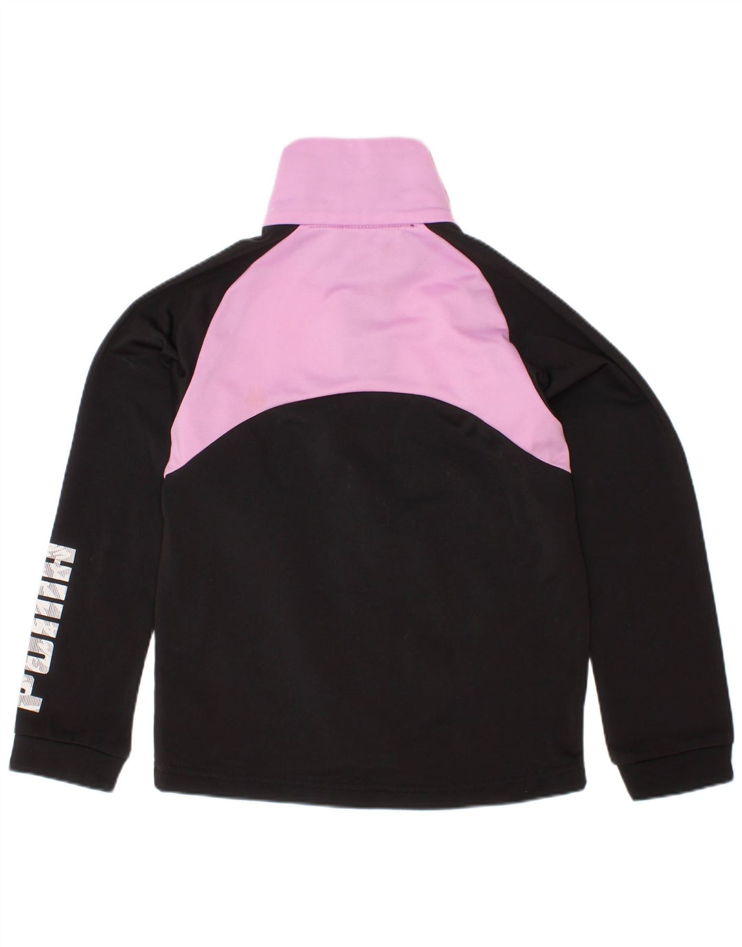 Casaco de treino feminino PUMA 5-6 anos preto colorblock poliéster