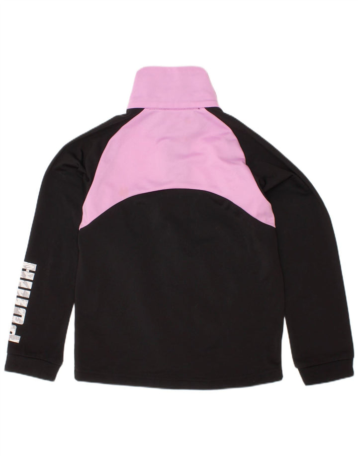 Casaco de treino feminino PUMA 5-6 anos preto colorblock poliéster