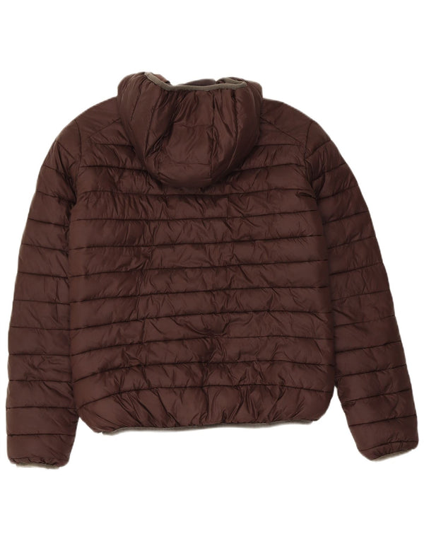 Jaqueta masculina acolchoada reversível com capuz Invicta UK 36 poliéster marrom pequeno