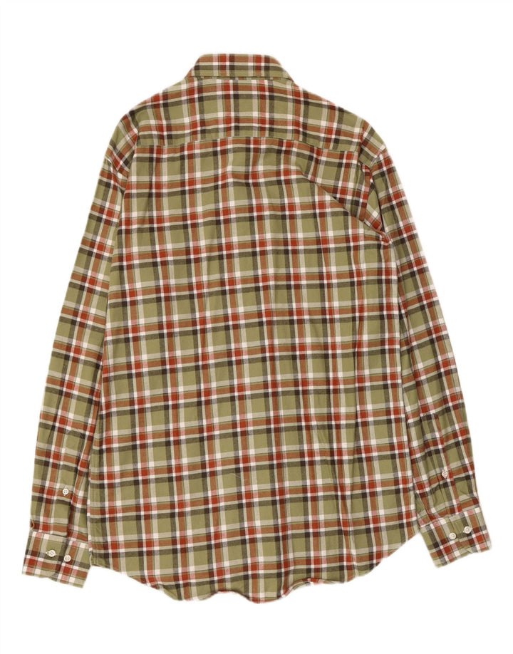 Camisa masculina de flanela VINTAGE tamanho 39 xadrez cáqui médio