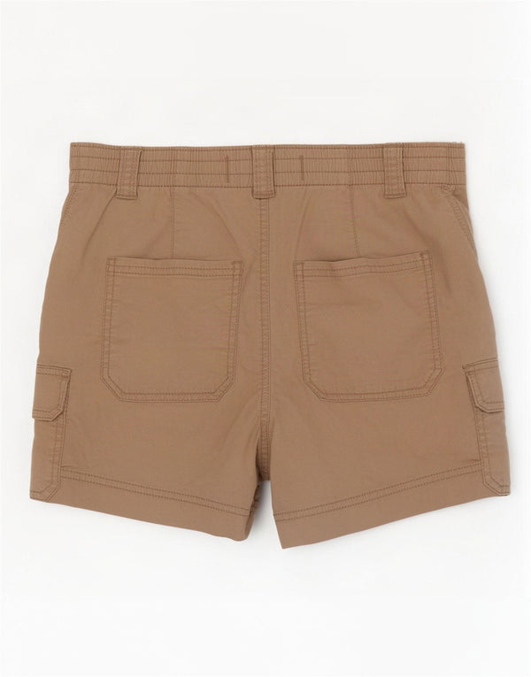 Shorts cargo feminino Hollister Mom High Rise médio W30 algodão bege