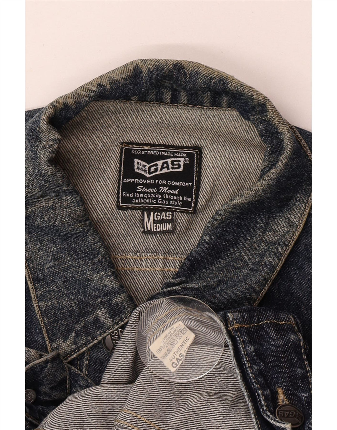 Jaqueta jeans feminina Gas UK 14 algodão azul marinho médio