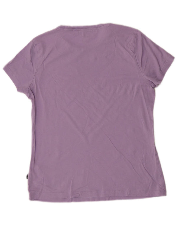 Puma Camiseta Feminina Graphic Top UK 14 Médio Roxo Algodão