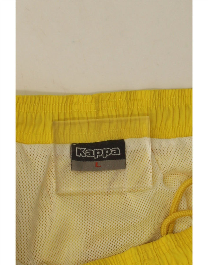 Shorts de natação masculino KAPPA gráfico grande bloco colorido amarelo