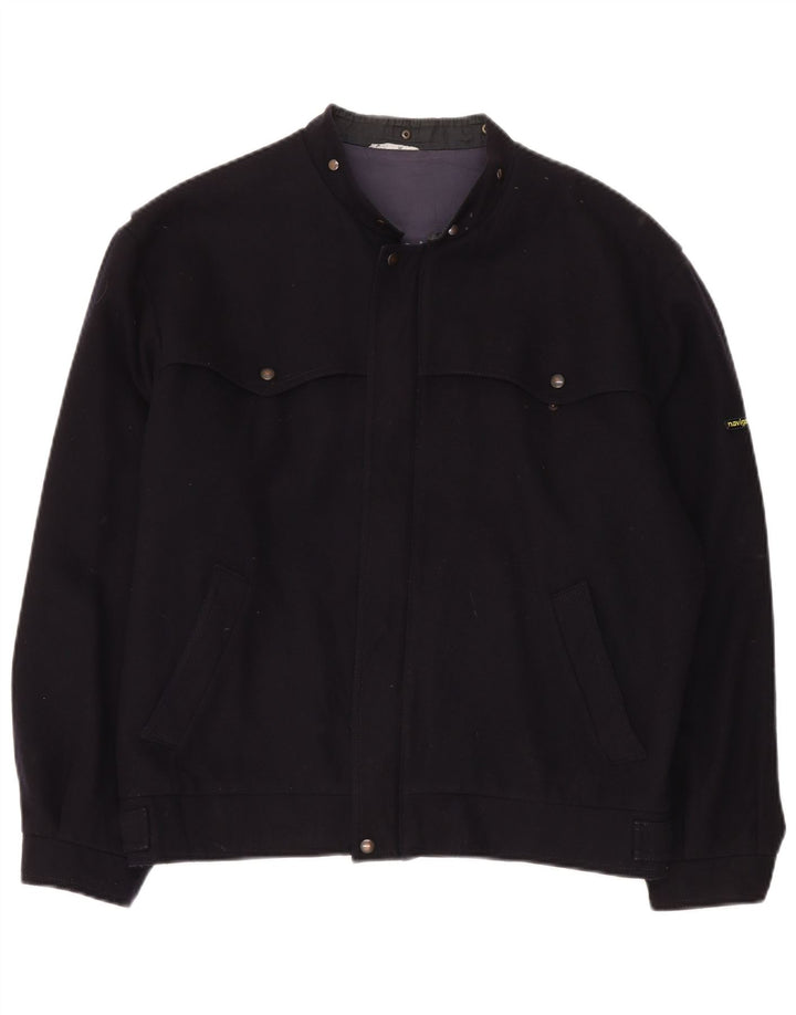 Jaqueta utilitária masculina Navigare UK 42 XL lã azul marinho