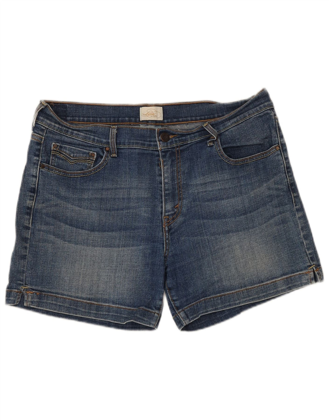 Shorts jeans feminino LEVI'S EUA 12 grande W34 algodão azul