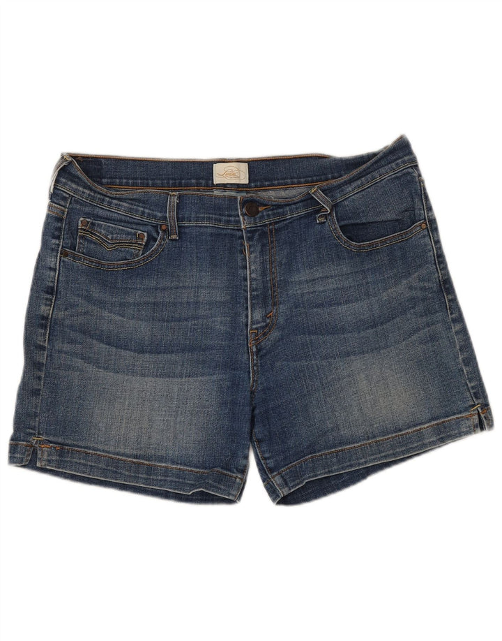 Shorts jeans feminino LEVI'S EUA 12 grande W34 algodão azul