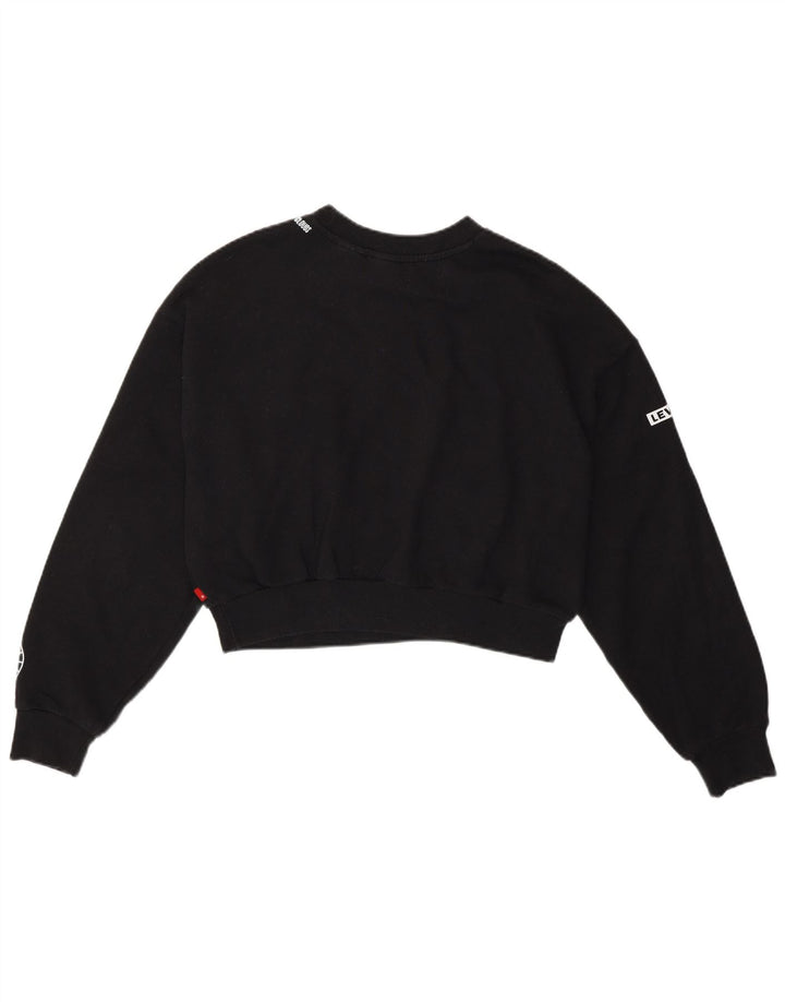 Moletom feminino Levi's Oversized Graphic Crop Jumper UK 6 XS Preto