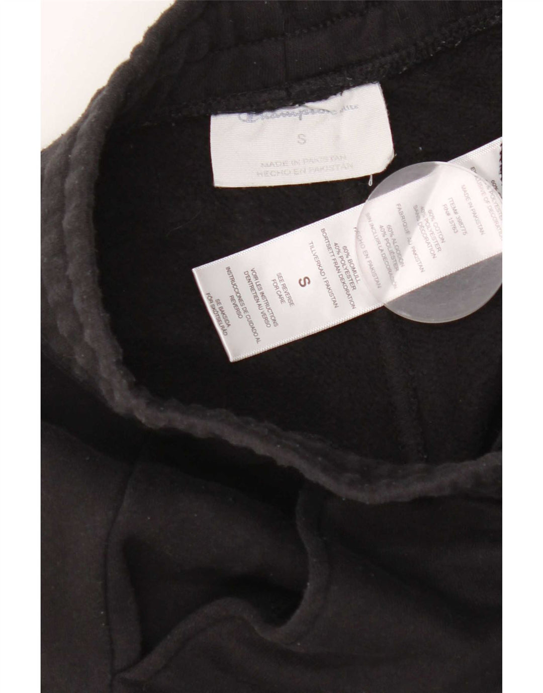 Calça de treino masculina Champion Joggers pequeno algodão preto
