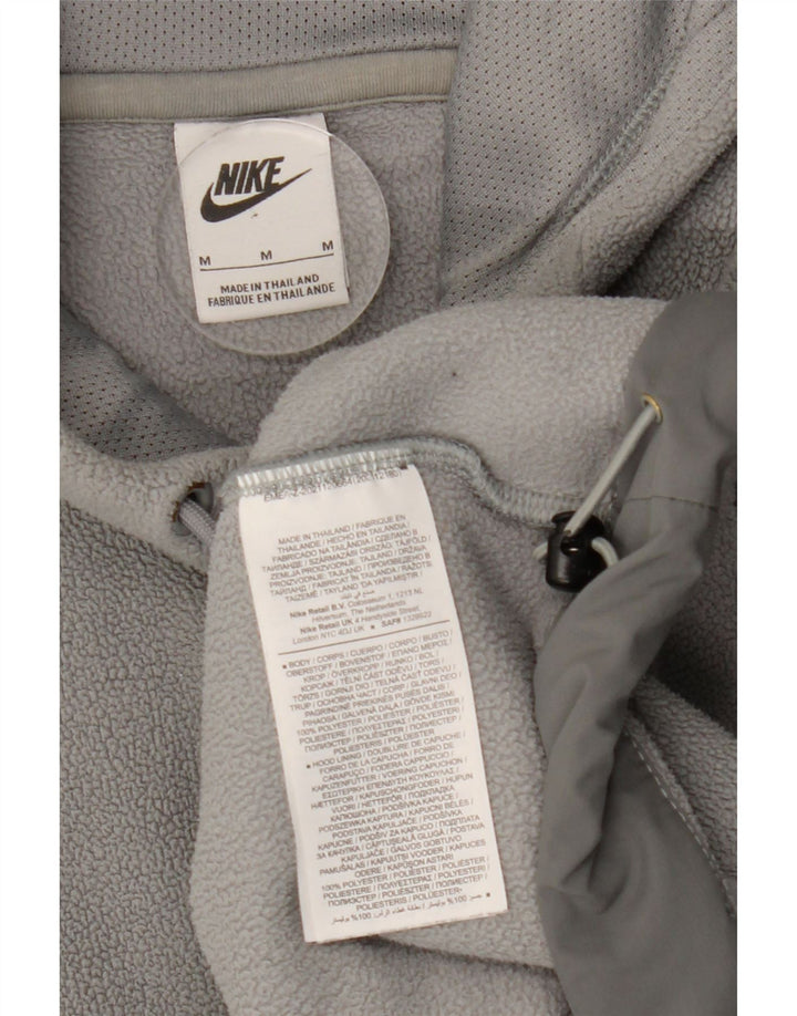 Jumper de lã com capuz gráfico masculino Nike médio cinza poliéster
