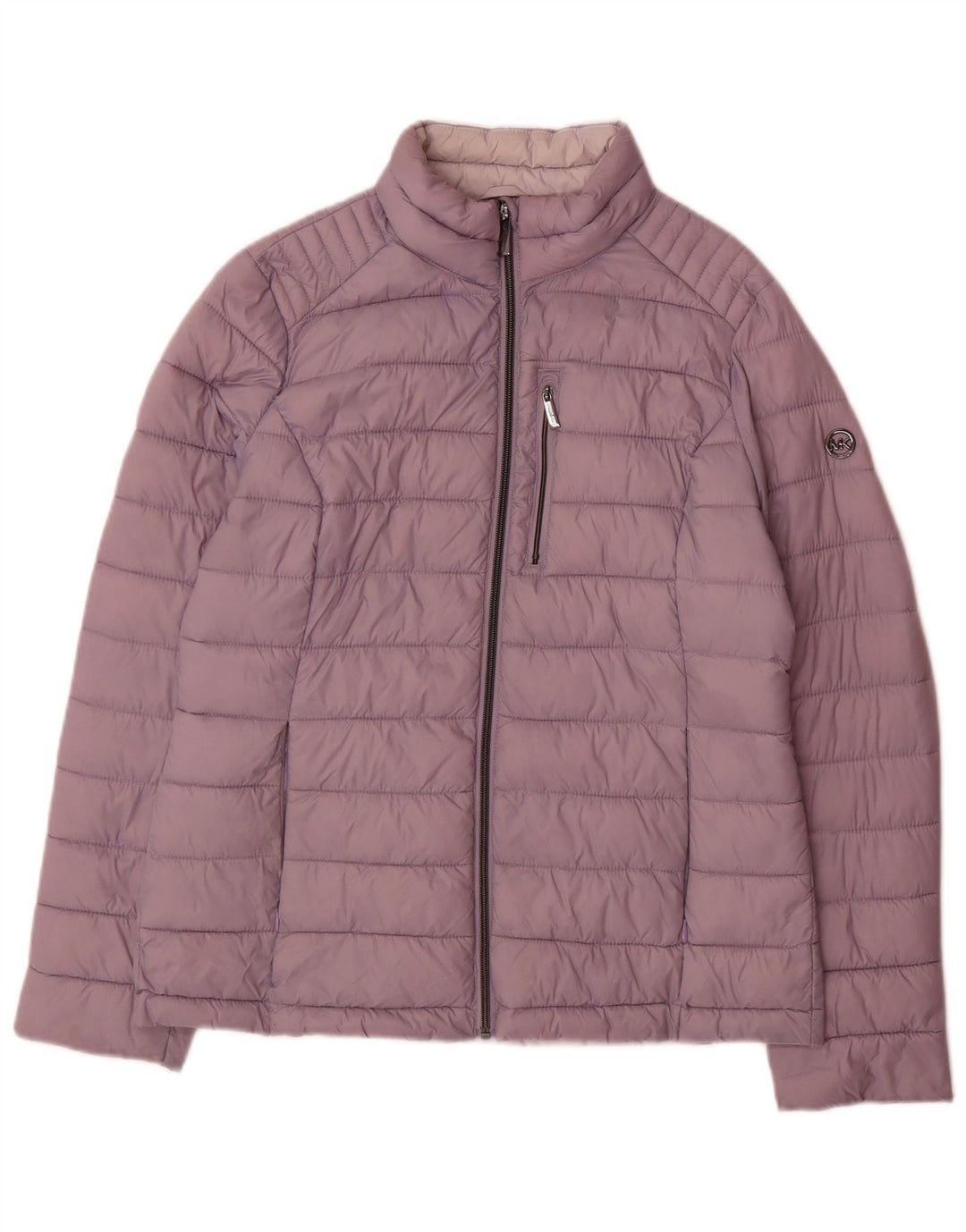 Jaqueta acolchoada feminina Michael Kors Reino Unido 14 nylon roxo médio