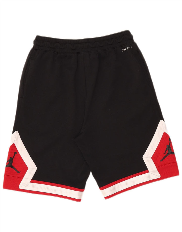 Shorts esportivos Jordan Boys 12-13 anos grande preto colorblock poliéster