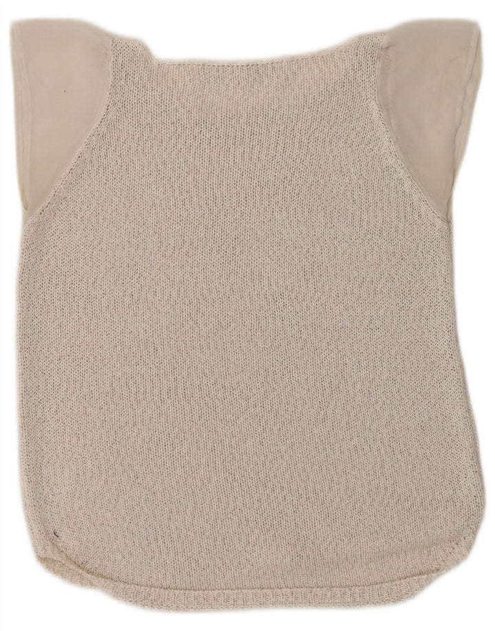 Blusa feminina de malha Zara UK 10 pequena bege