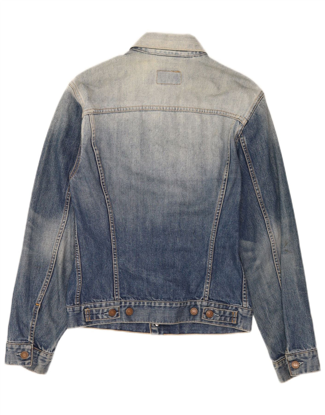 Jaqueta jeans masculina com lavagem ácida Levi's Reino Unido 38 algodão azul médio clássico