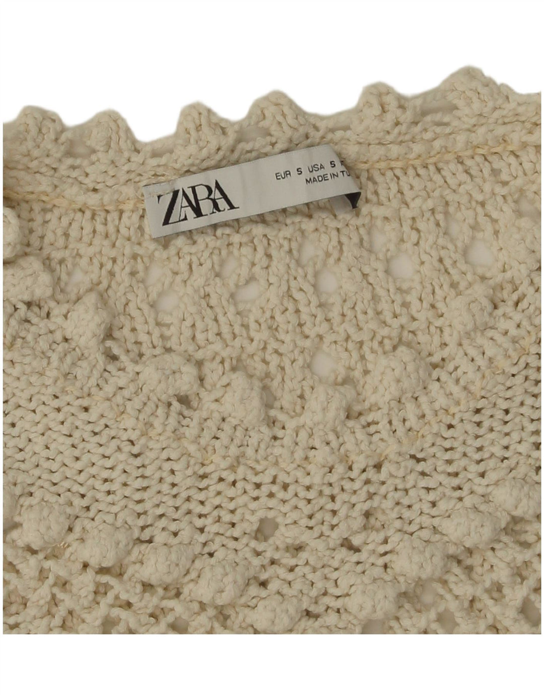 Zara suéter feminino oversized com gola redonda, Reino Unido 10 pequeno branco
