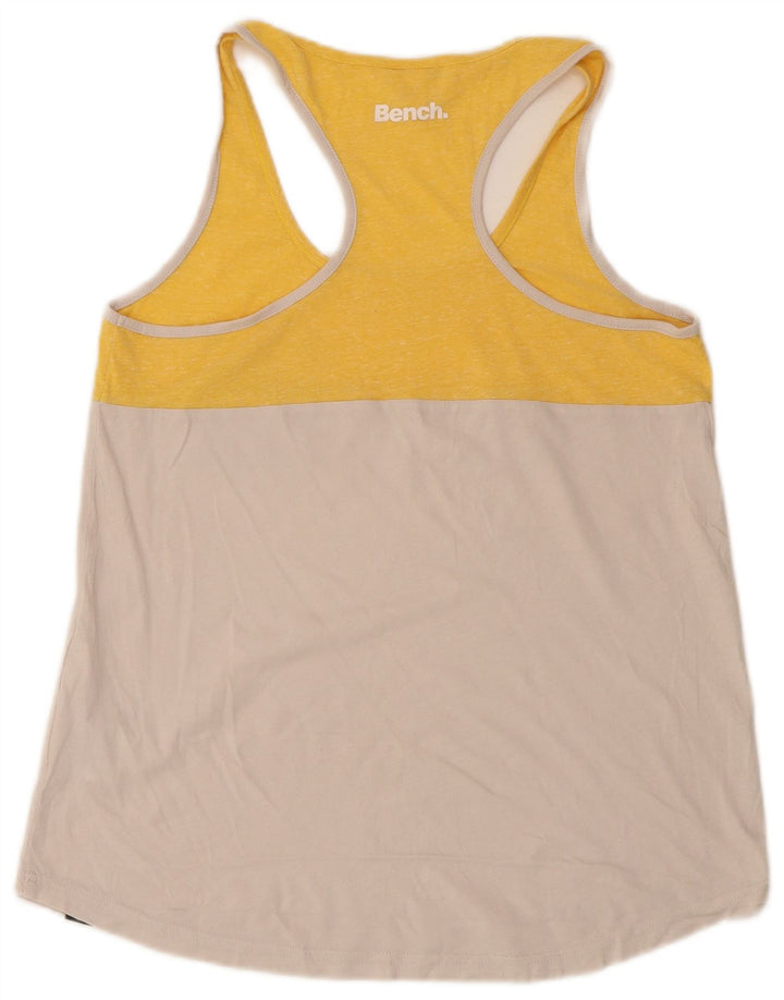 Colete feminino de banco UK 12 algodão colorblock amarelo médio