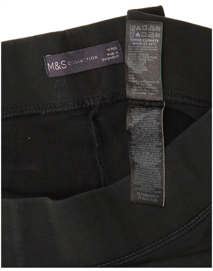 Leggings femininos MARKS & SPENCER UK 18 XL algodão preto
