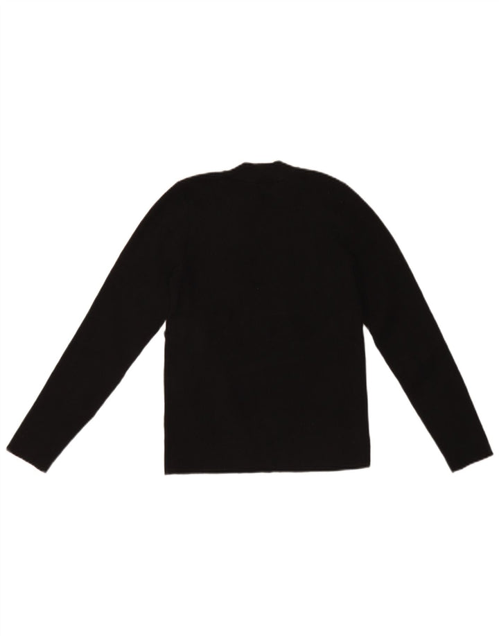 Suéter feminino Levi's com gola redonda UK 14 grande acrílico preto