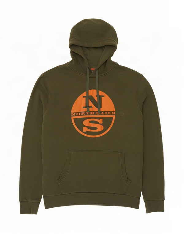 North Sails Mens Graphic Hoodie Jumper Médio Algodão Cáqui