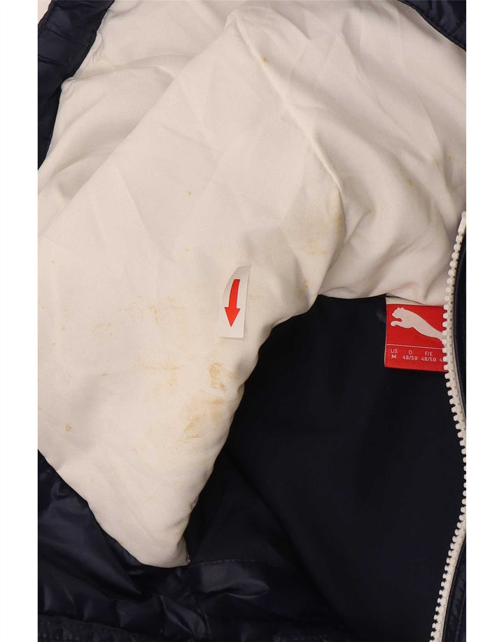 Jaqueta acolchoada com capuz masculina Puma UK 38 poliéster azul marinho médio